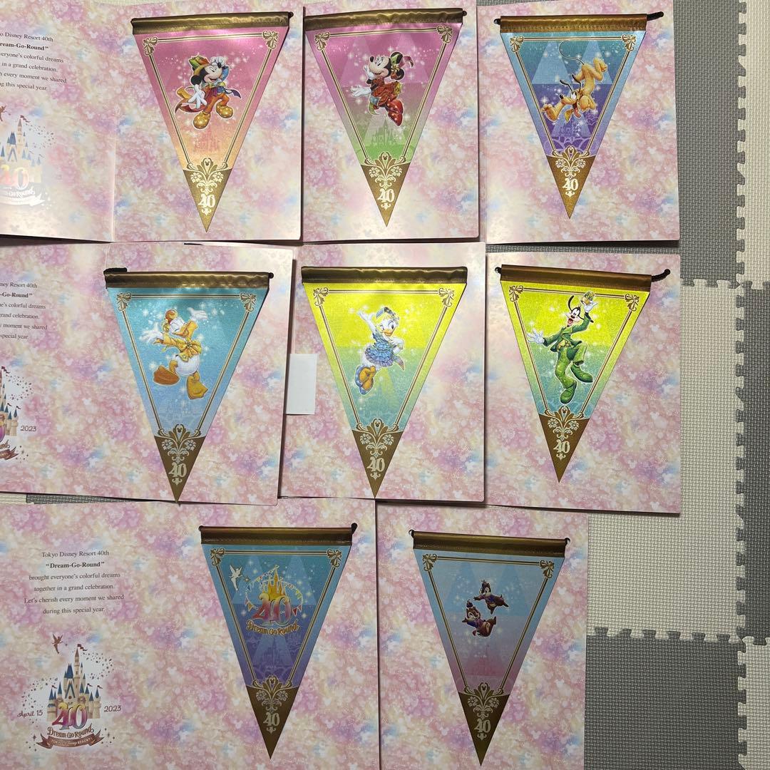 ディズニー40周年タペストリー　両面ハトメあり　全キャラ8種類セット