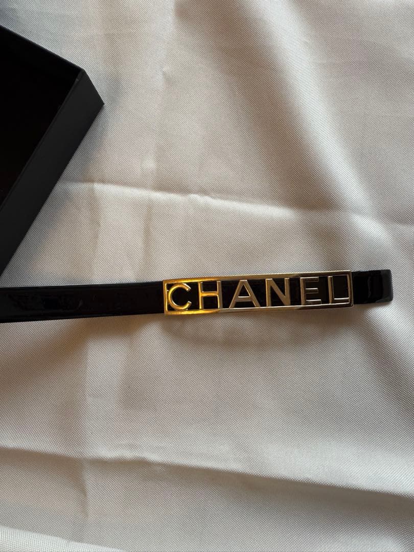 CHANEL ロゴ ベルト 黒