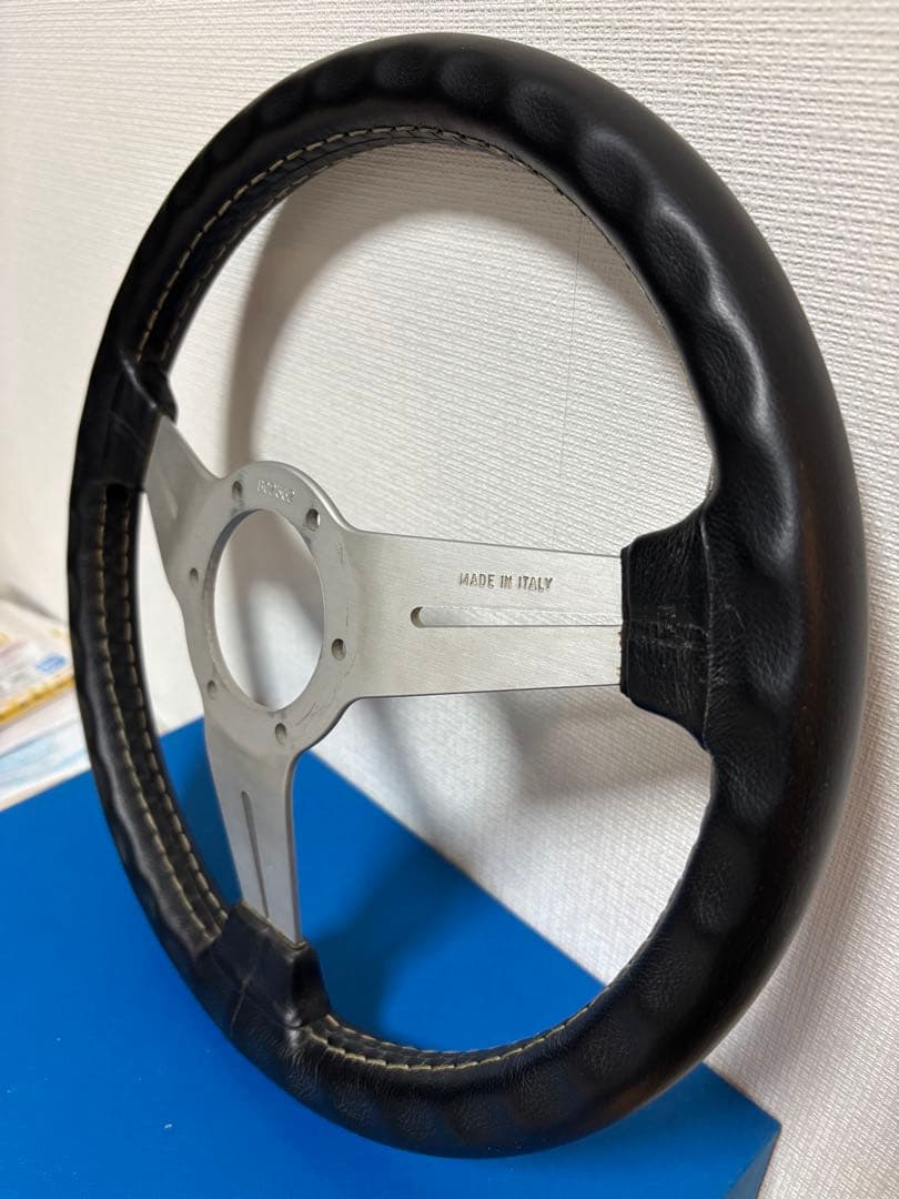 NARDI CLASSIC ブラックレザー＆シルバースポークステアリング 本体
