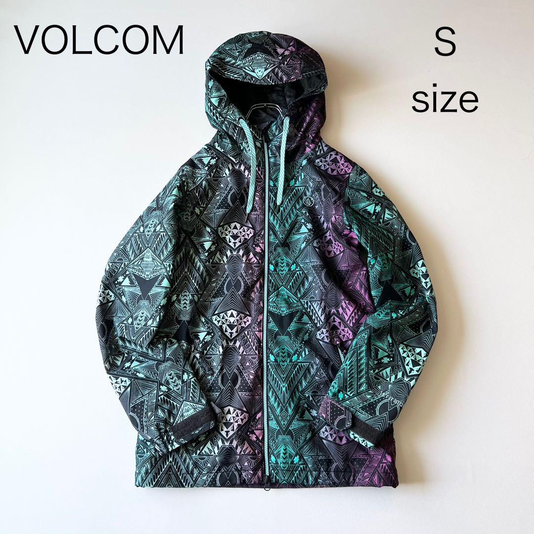 3281【美品】ボルコム　ジャケット 総柄 中綿入り スノボウェア レディース