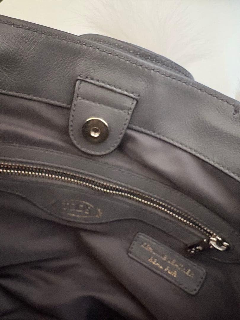 未使用級 TODsトッズ　ハンドバッグ　リアルファー2WAYバッグ　ショルダー付