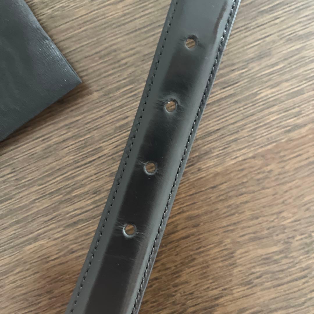 CELINE ブラックレザーベルト ゴールドバックル90cm