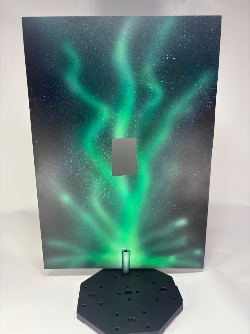 【全塗装完成品】HG 1/144 メタルロボット魂風 ガンダムキュリオス背景付き