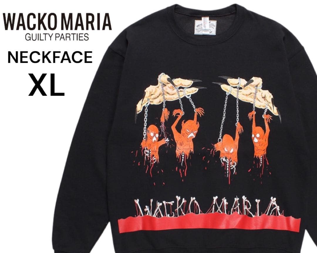 ワコマリア　ネックフェイス　コラボ　スウェット　トレーナー　ブラック　XL