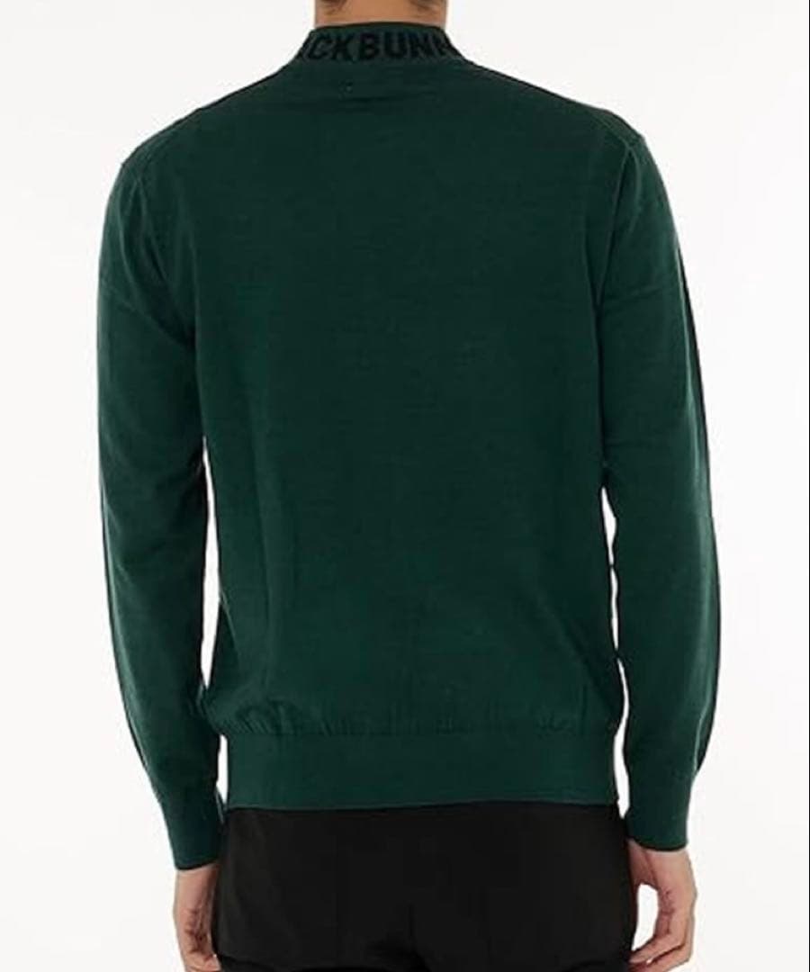 新品 パーリーゲイツ ジャックバニー ロゴハイネックニット(5)サイズL/緑