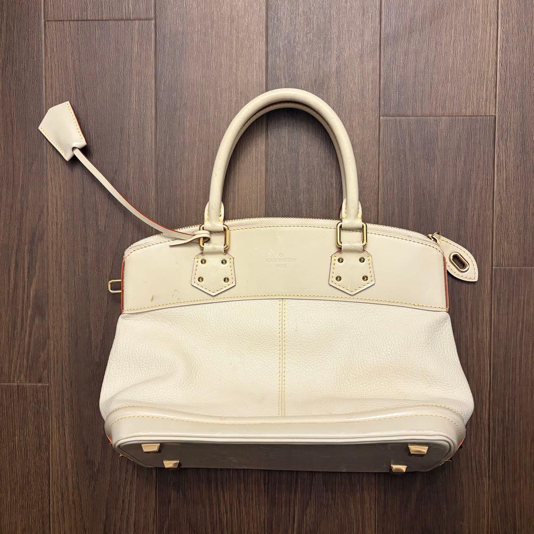 ルイヴィトン スハリ アンジェニューPM ハンドバッグ 白 本革 スタッズ 希少