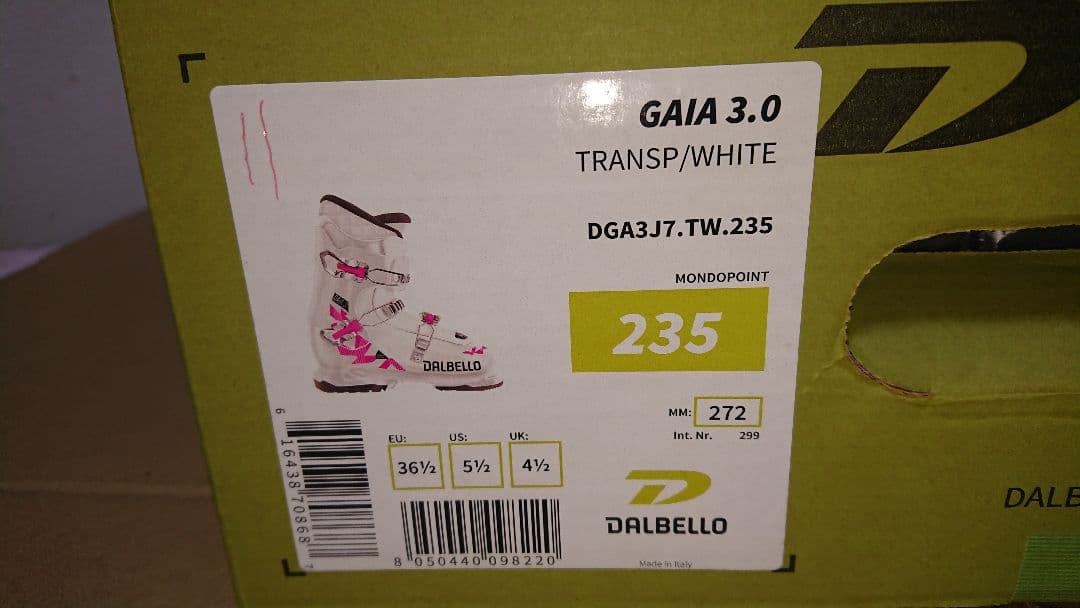 DALBELLO 23.5㎝ ソール272㎜ GAIA 3 スキーブーツ GW
