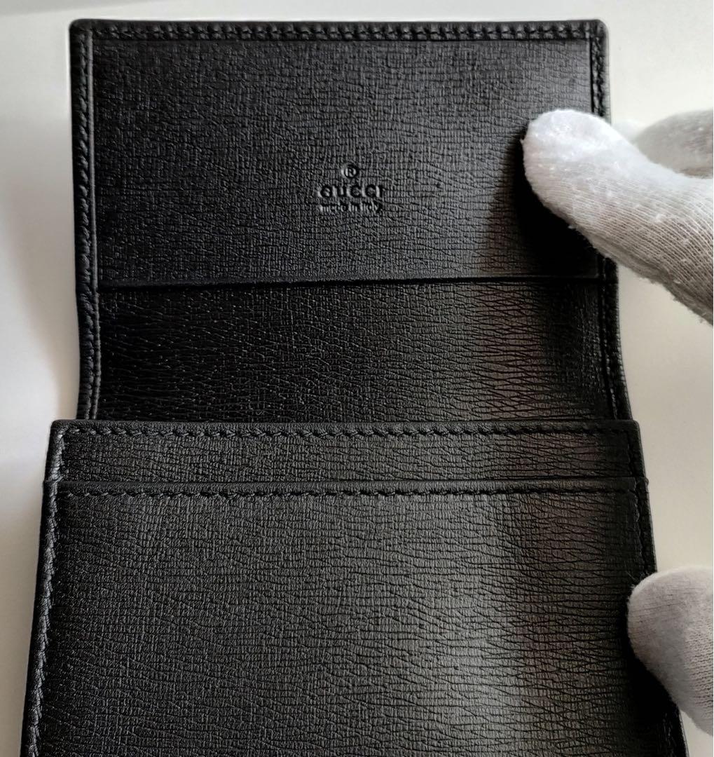 GUCCI インターロッキングG 名刺入れ ブラック レザー メンズ