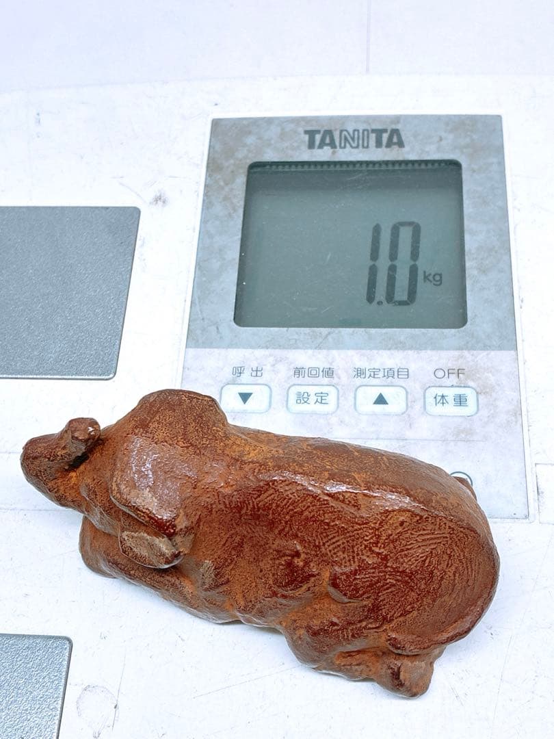 長江録弥作 仔象像 ブロンズ製? 彫像 彫刻家 アート オブジェ 約1.0kg