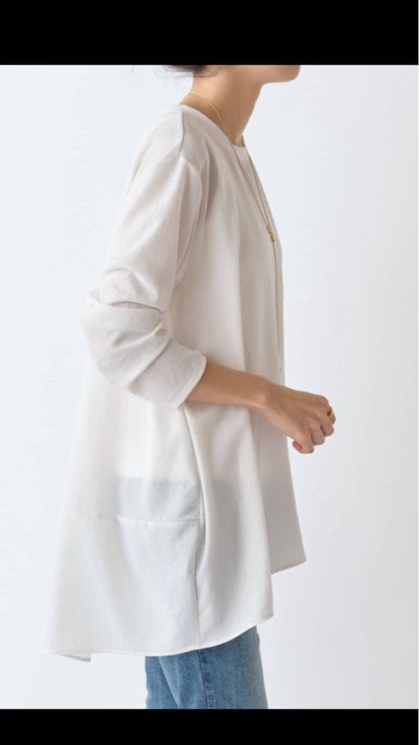 ビアズリー beardsley 後ろドレープTブラウス　0サイズ　未使用