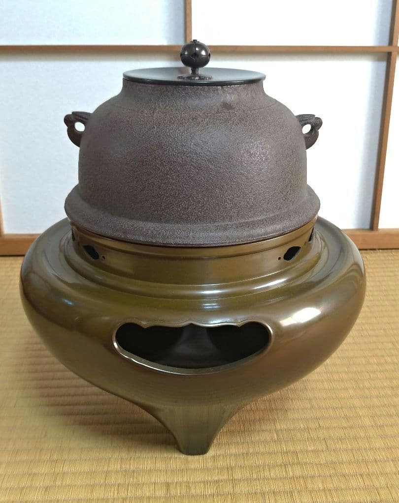 唐銅製 朝鮮風炉 人間国宝釜師/高橋敬典 風炉師/鍋谷友賀