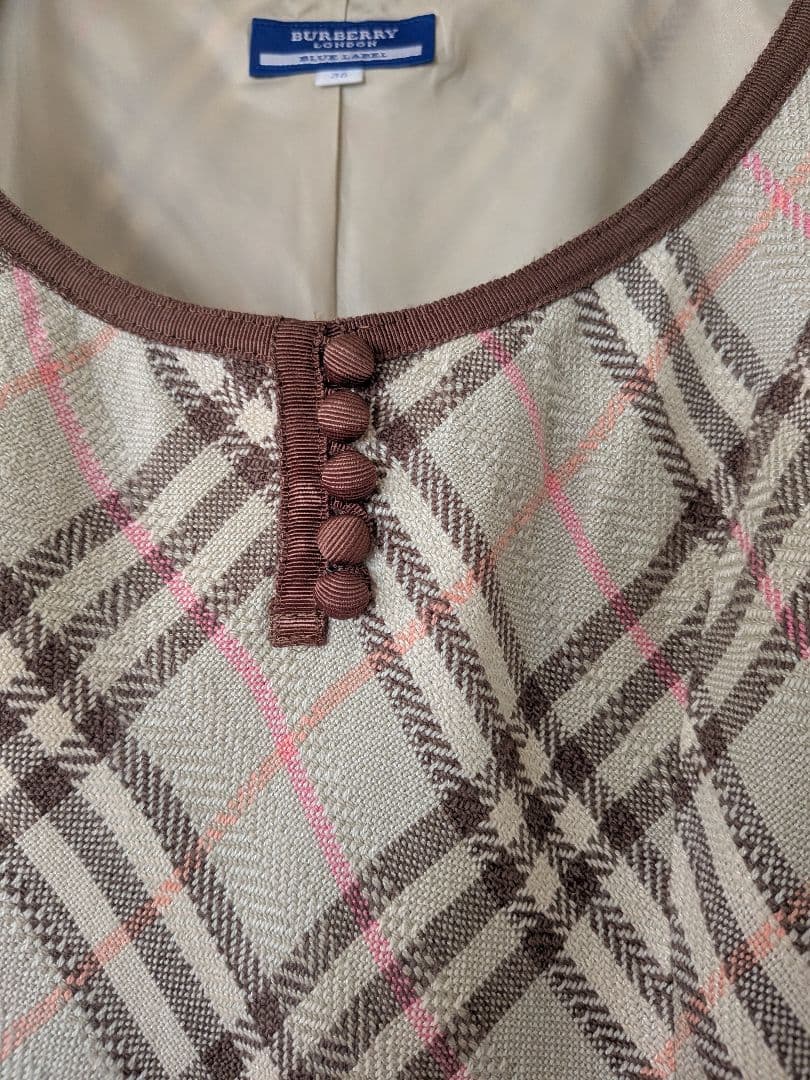 BURBERRY BLUE LABELチェック柄 ノースリーブワンピース 38