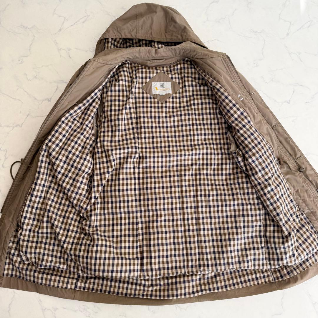 【美品】　アクアスキュータム モッズコート ライナー 裏地チェック ダウンコート