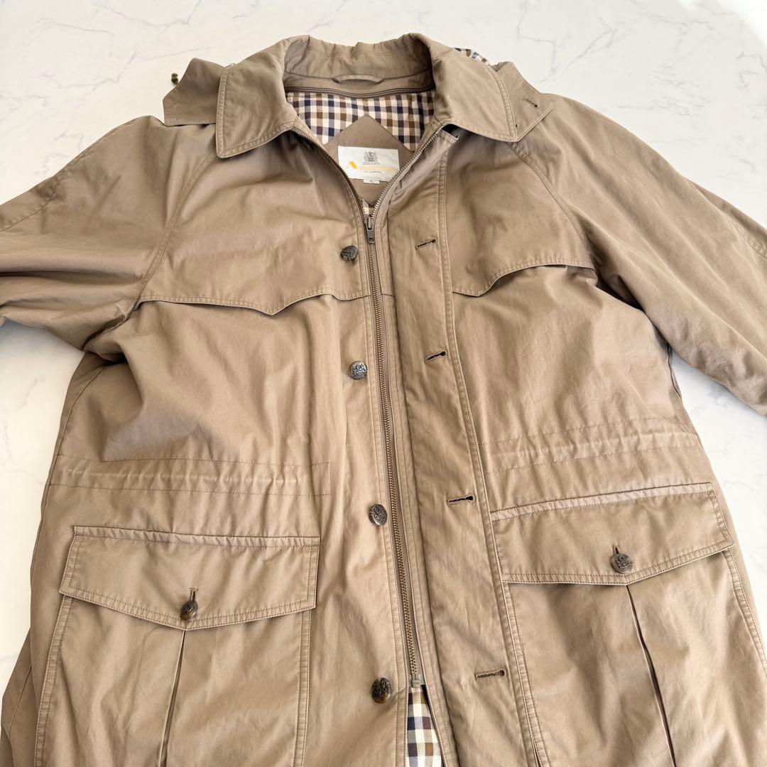 【美品】　アクアスキュータム モッズコート ライナー 裏地チェック ダウンコート