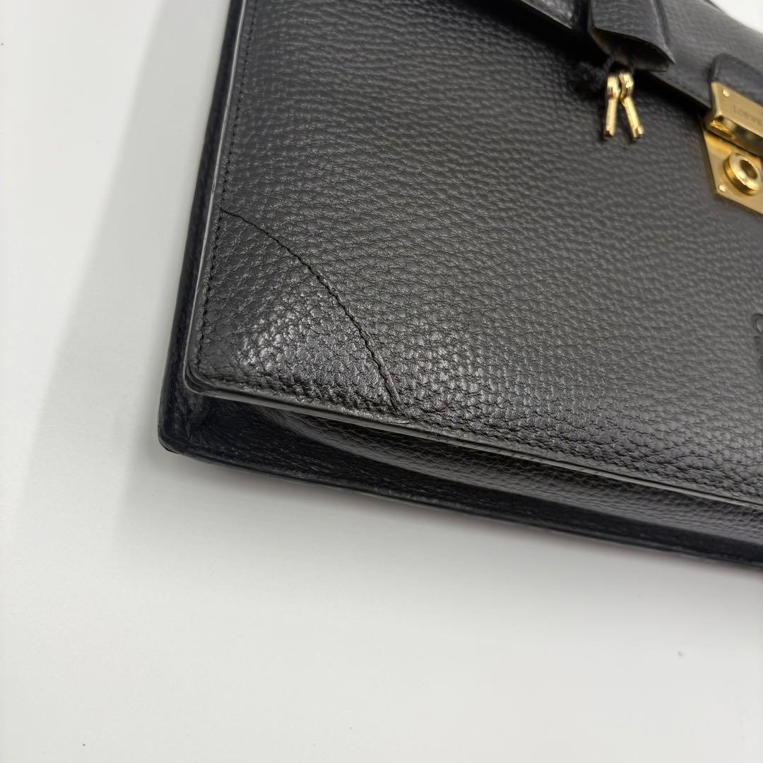 【良品✨】LOEWE ロエベ　ハンドバッグ　ビジネスバッグ　アナグラム　鍵　黒