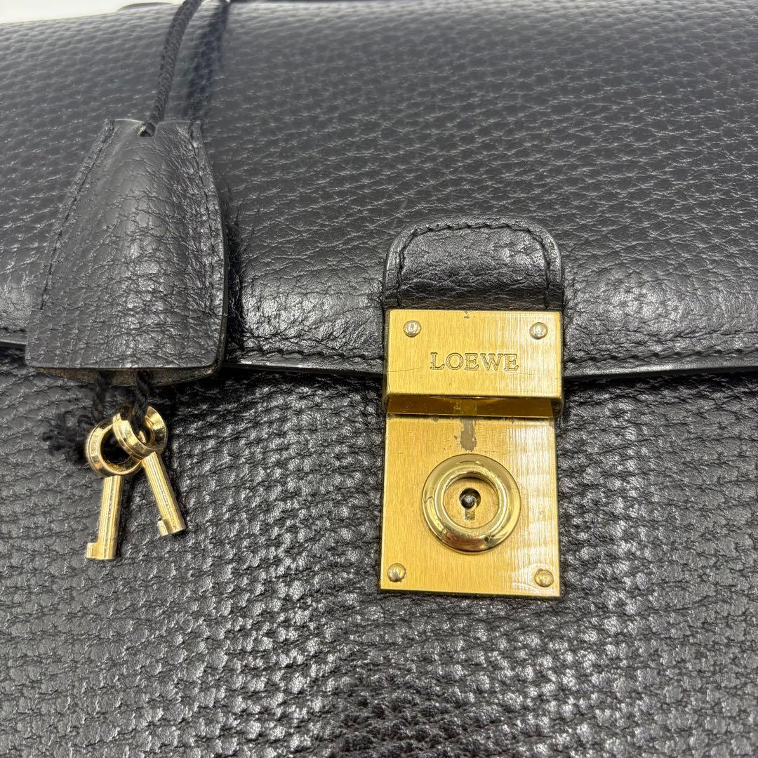 【良品✨】LOEWE ロエベ　ハンドバッグ　ビジネスバッグ　アナグラム　鍵　黒
