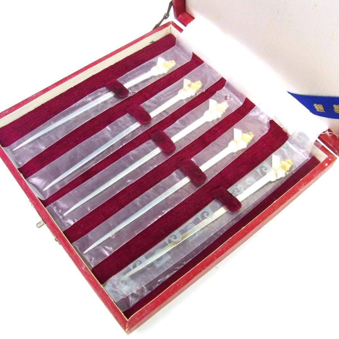 ◆銀製 フルーツピック 5本セット◆総重量27g◆銀製刻印あり◆菓子楊枝◆