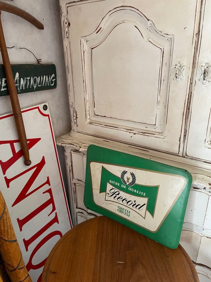 フランス　アンティーク　サイン　プレート　ビール　グリーン　パブ　バー　レア