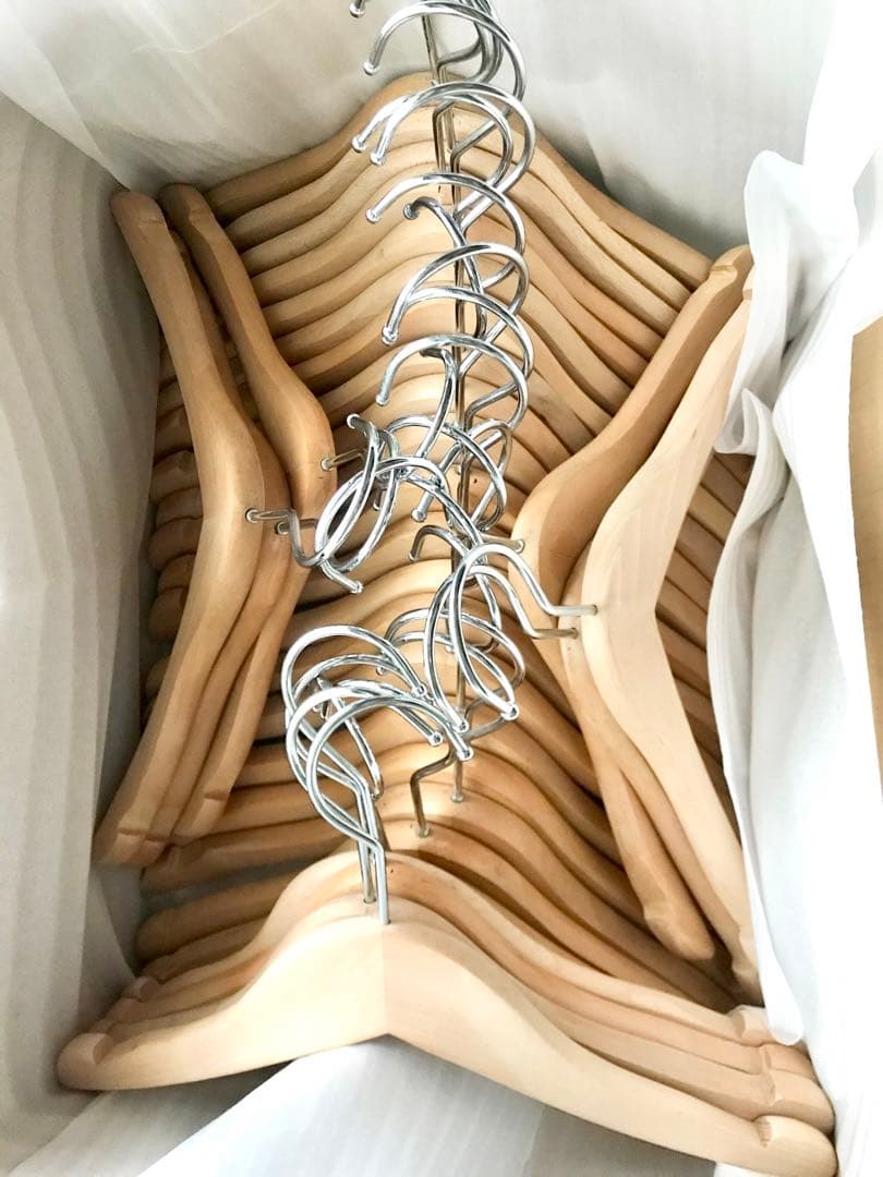 木製ハンガー30本まとめ売り　子供用　キッズ用　ベビー用　ナチュラル　32cm