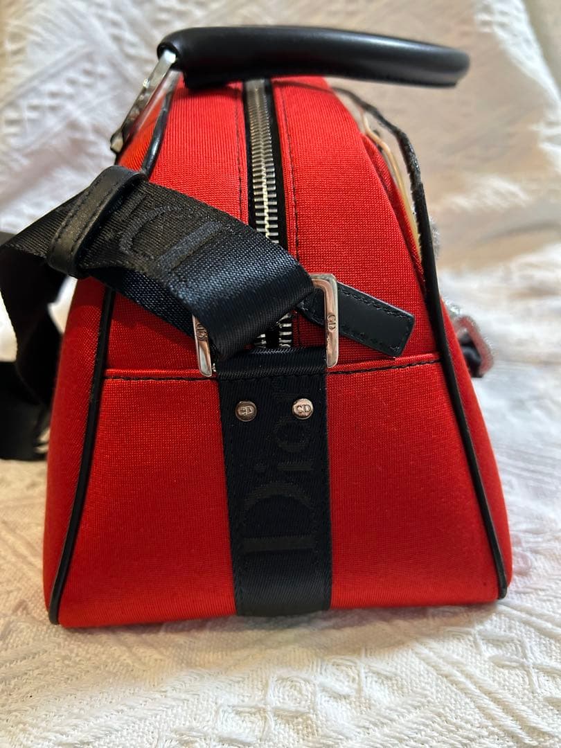 ゆ*ー様 クリスチャンディオール ハンドバッグ ショルダーバッグ 赤 ラインスト