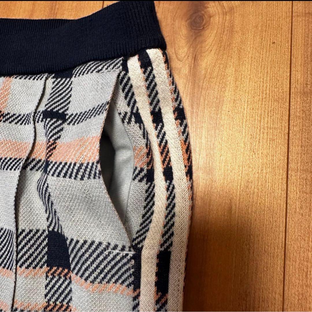 タータンチェック　長袖　セーター　巻きスカート　セットアップ　サイズS 新品