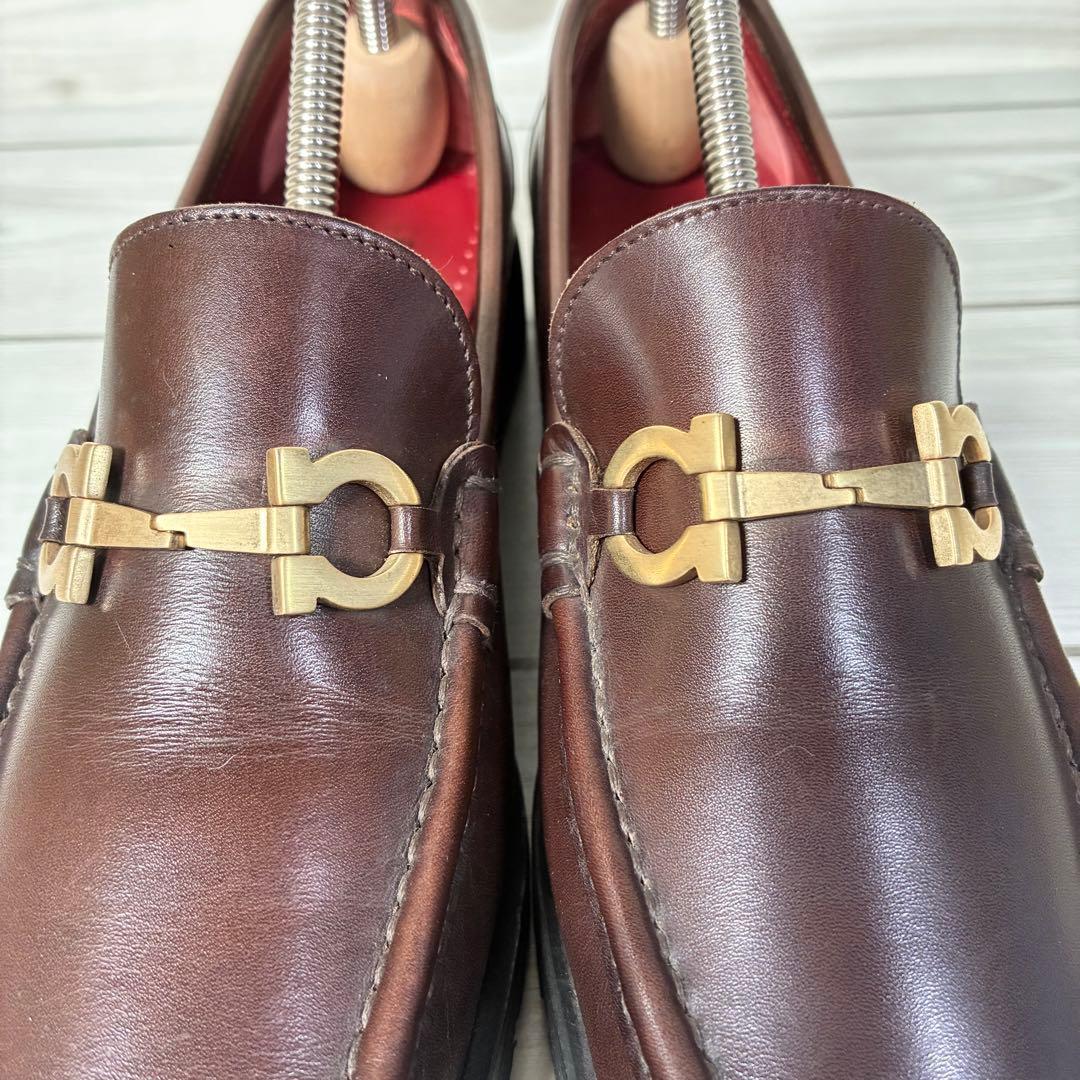 136【美品】サルヴァトーレ フェラガモ ビットローファー レザー 本革 7