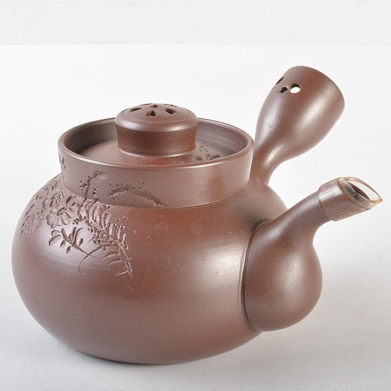 煎茶道具　萬古焼　伊藤実山作　急須　茶壷　共箱　C　R7256