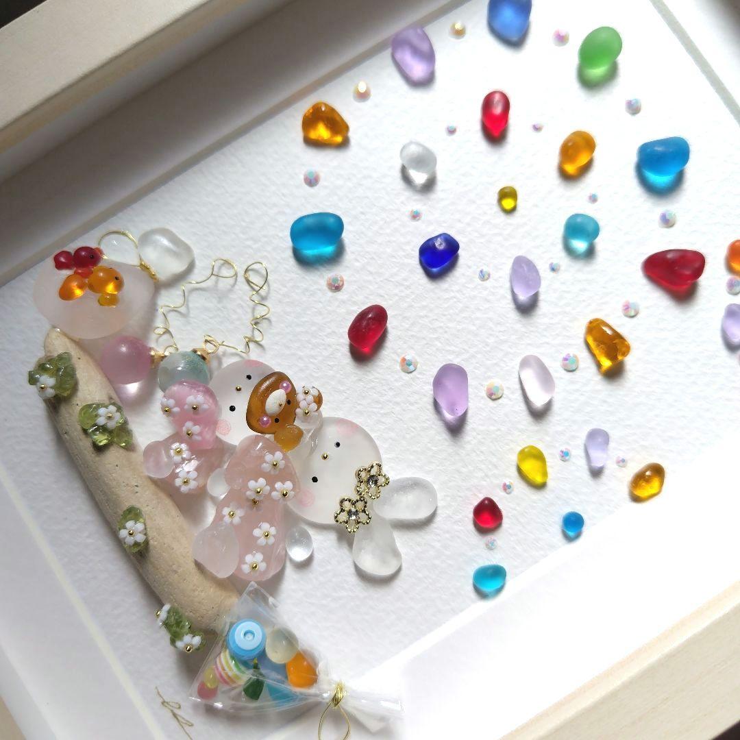 シーグラスアート『 花火.。.:*‧⁺ ⊹˚.』他1点