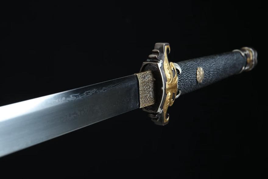 鎏金銀 中華唐刀 模造刀 居合刀 武士道 武具 漢剣 唐刀 龍泉剣 手鍛造打