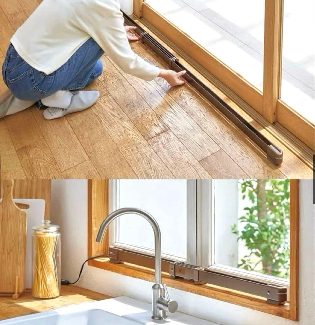 窓際ヒーター　冬の結露と冷気を抑え　省エネ対策　幅120～190cm 伸縮可能