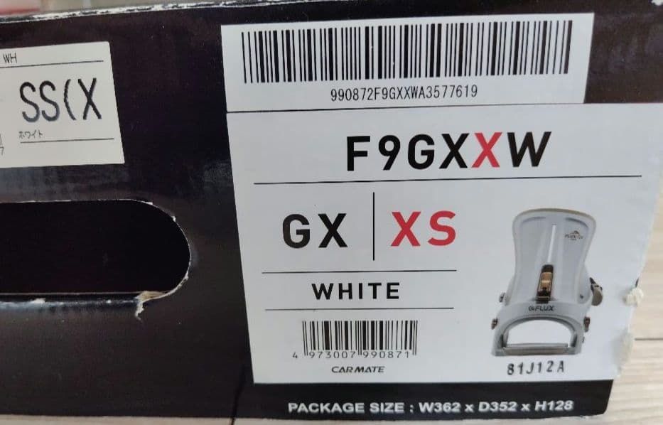 FLUX GX スノーボード ビンディング XS ホワイト バインディング