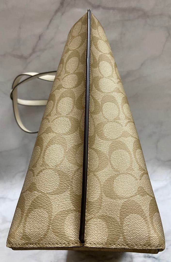 【美品】COACH トートバッグ シグネチャー ベージュ