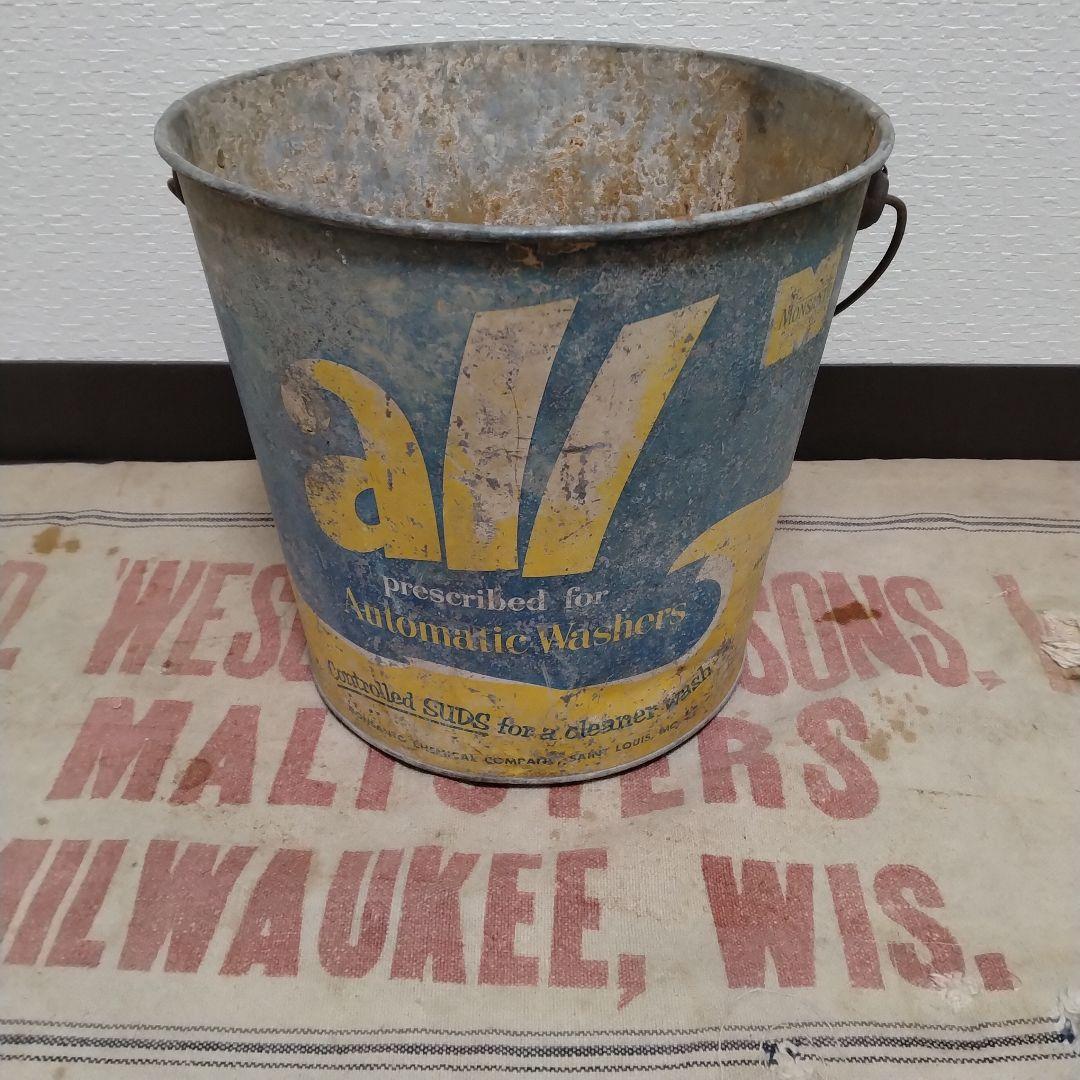 50s~60s vintage　ブリキ　バケツ　all LAUNDRY SOAP