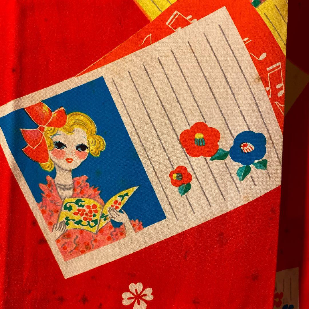 朱赤地ビィンテージ長襦袢