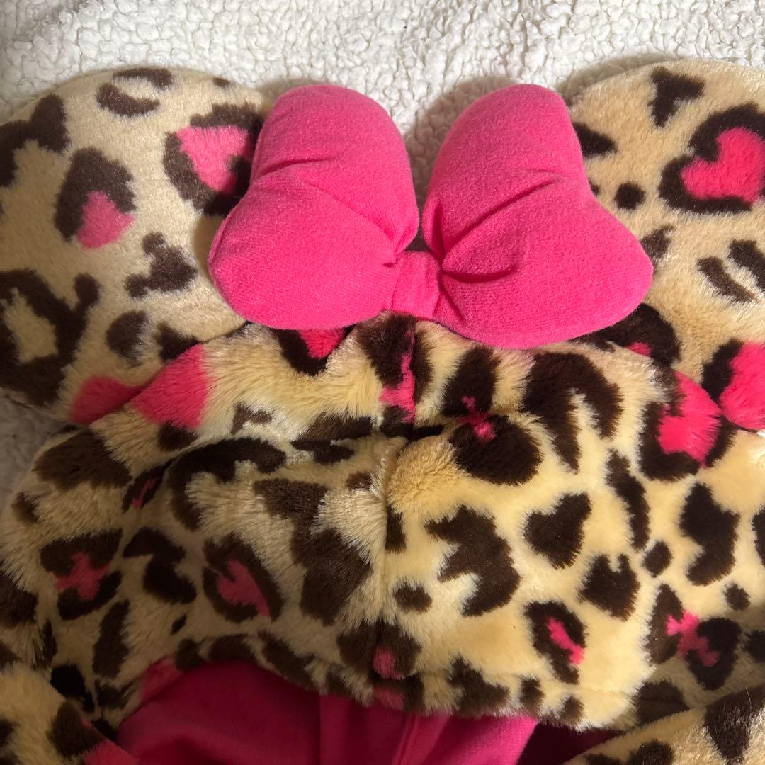 ディズニー ヒョウ柄ミニーマフラーキャップ