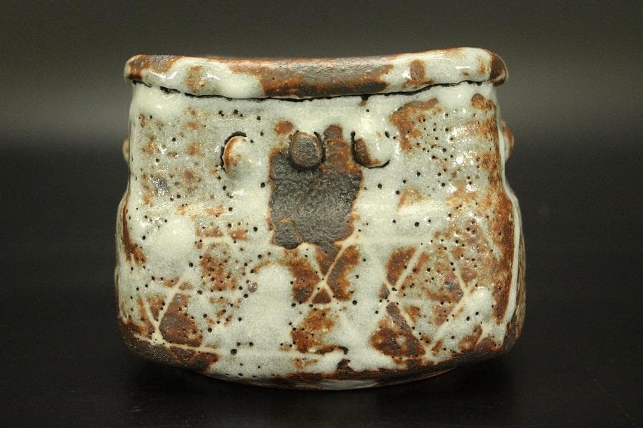 茶道具 鼠志野 火入 作家物 共箱 未使用(ZE485)