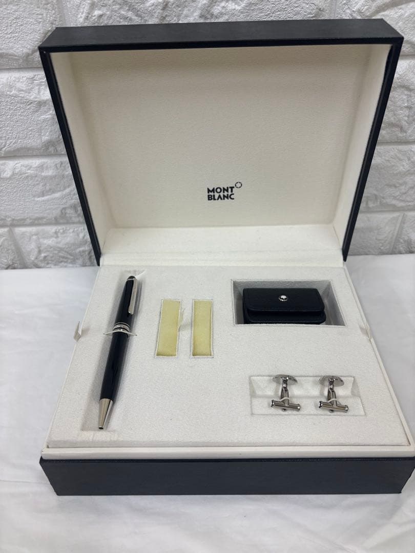 限定品MONT BLANC ボールペン カフスセット　黒 ケース付き