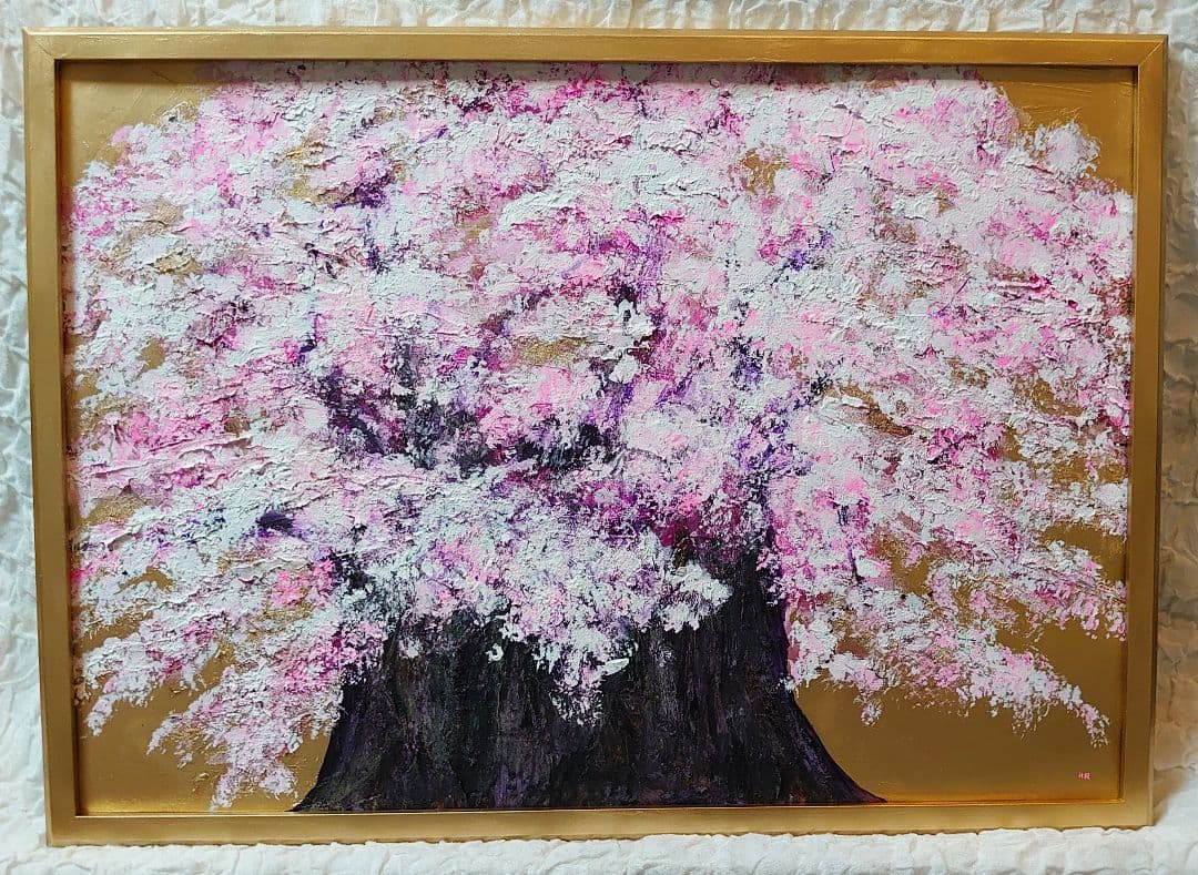 油絵 絵画 大桜【Ａ2】
