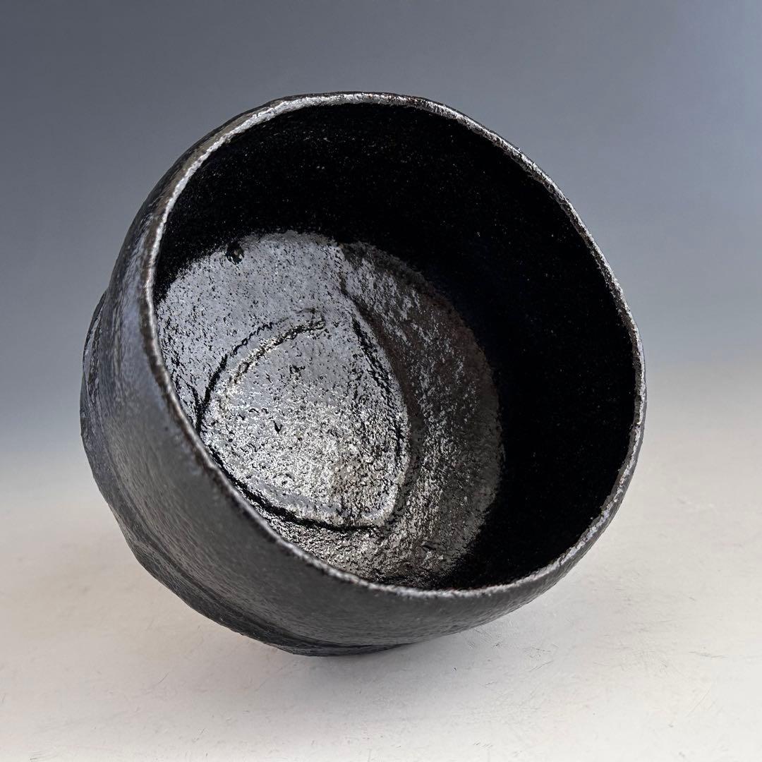 茶道具　黒楽　茶碗　二代　小川長楽　共箱　古希記念　楽焼　京都　濃茶　茶会　茶事