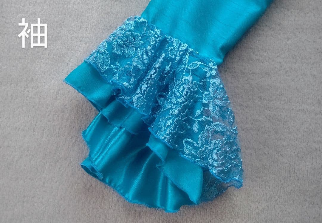 フラメンコ衣装 オーダーメイド 中古 S-Mサイズ ターコイズブルー