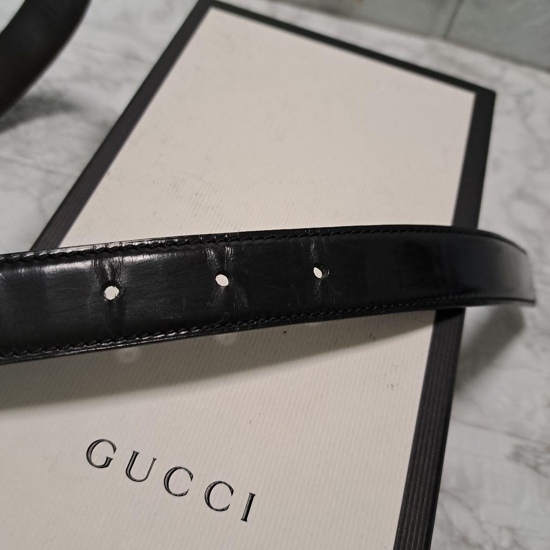 ✨美品✨GUCCI グッチ ベルト Gバックル シルバー金具 本革 ビジネス