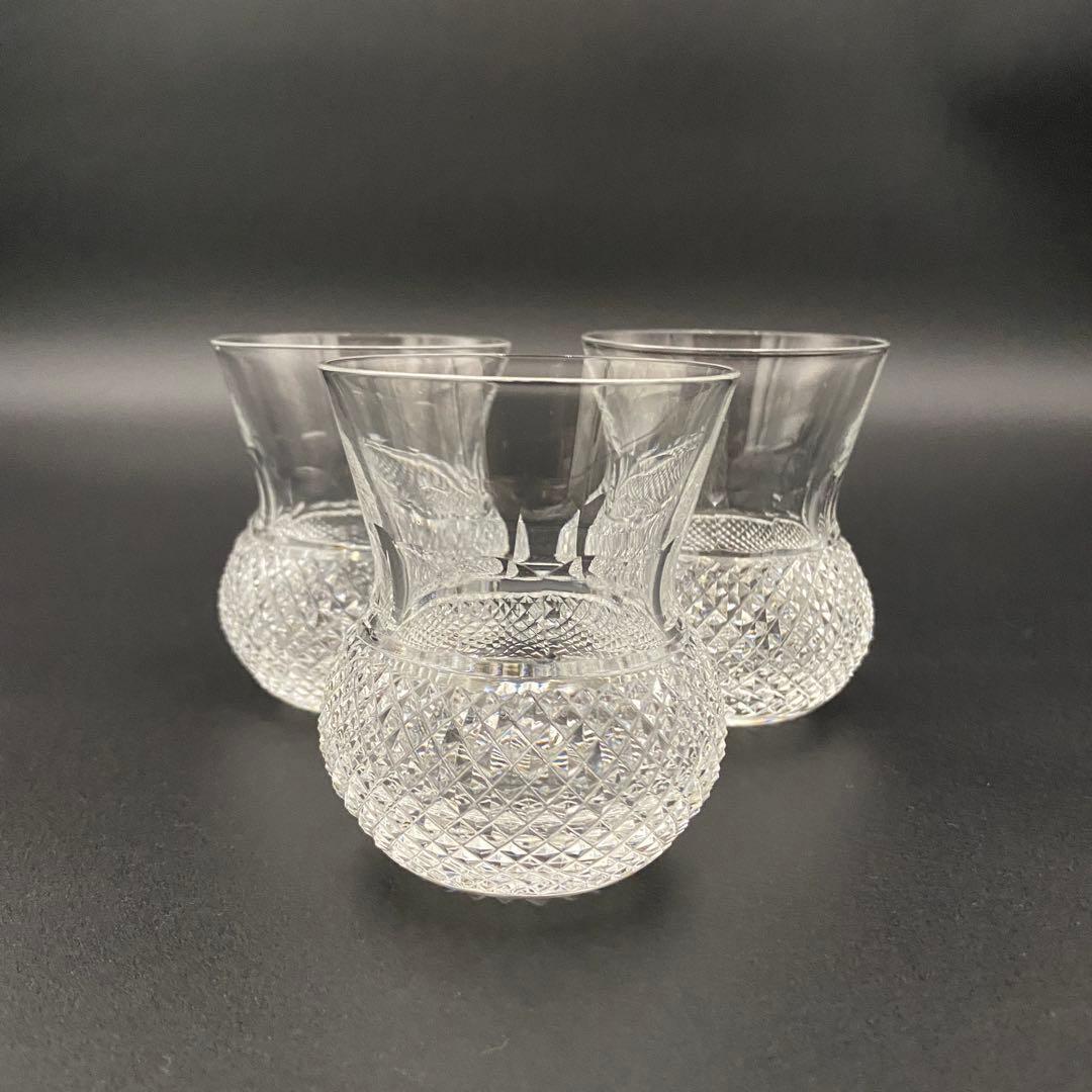 エジンバラ クリスタル アザミグラス 3客 ショットグラス ウィスキー 日本酒