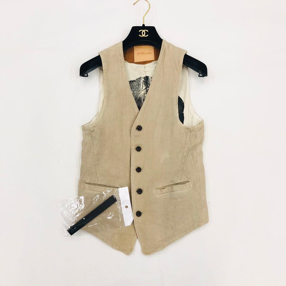 1439 BACKLASH バックラッシュ ベスト　スカル　髑髏　牛革　麻　M