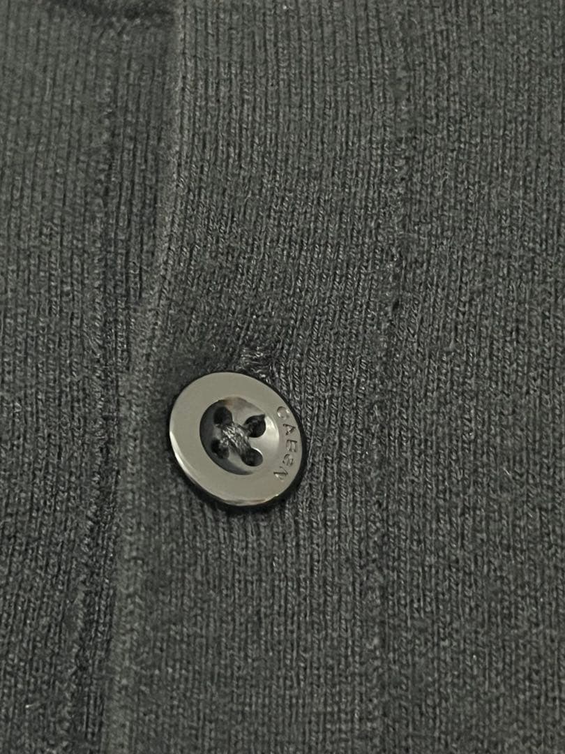 CABaN コットンカシミヤ フラワーエンブロイダリーカーディガン　ブラック系