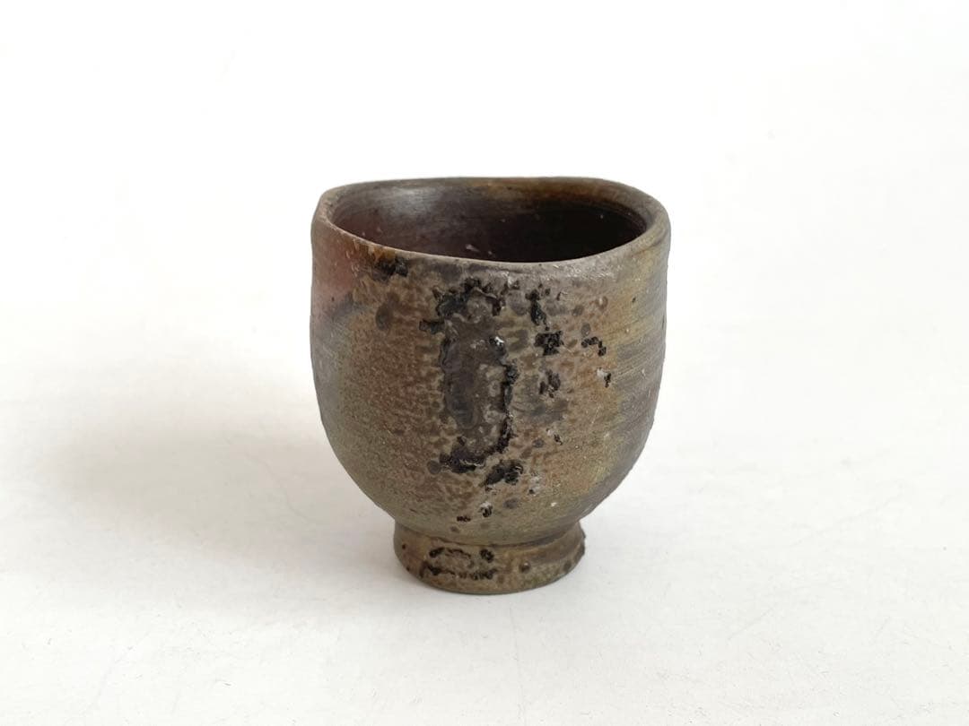 陶芸家　人間国宝　藤原雄　備前　酒盃　酒杯　酒器　ぐい呑　窯変　共箱