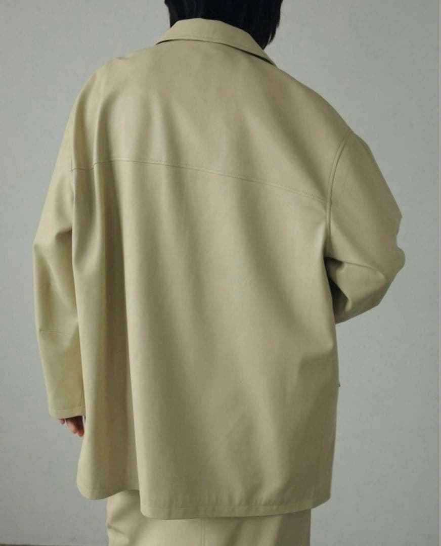 【anuke】Ecoleather Over Jacket 38 クリーム