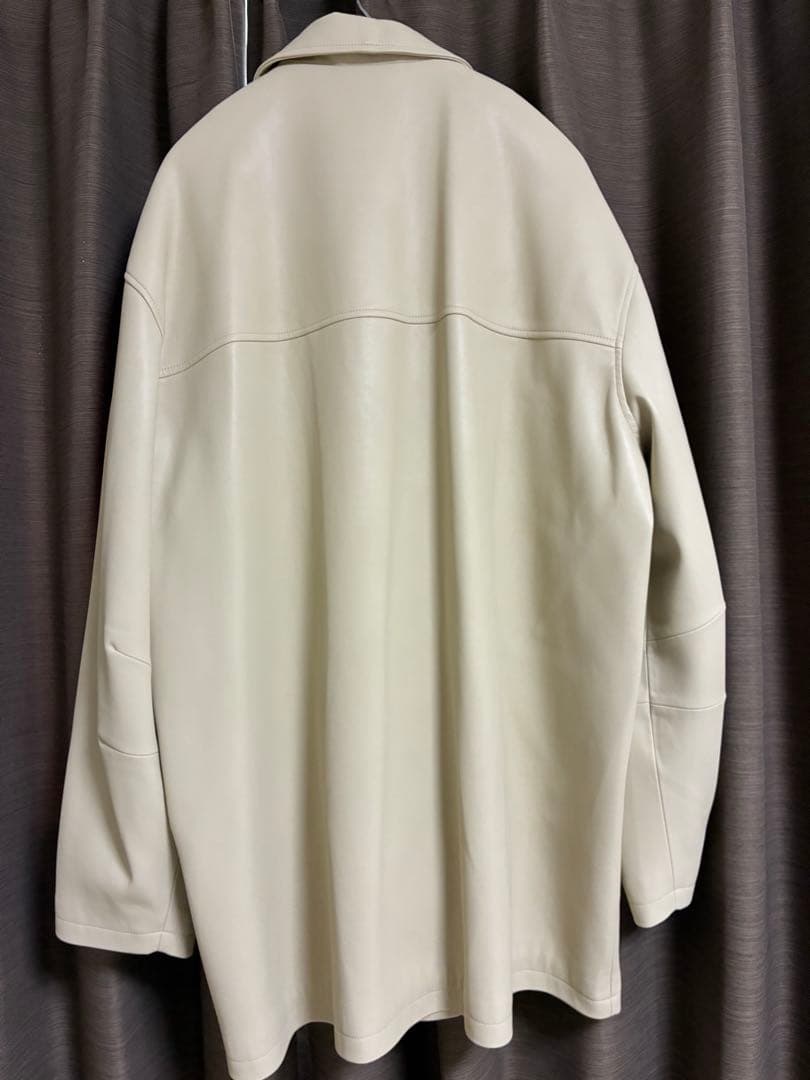 【anuke】Ecoleather Over Jacket 38 クリーム