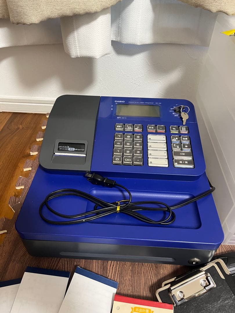 動作品　CASIO レジスター SE-G2　ブルー　その他事務用品付き