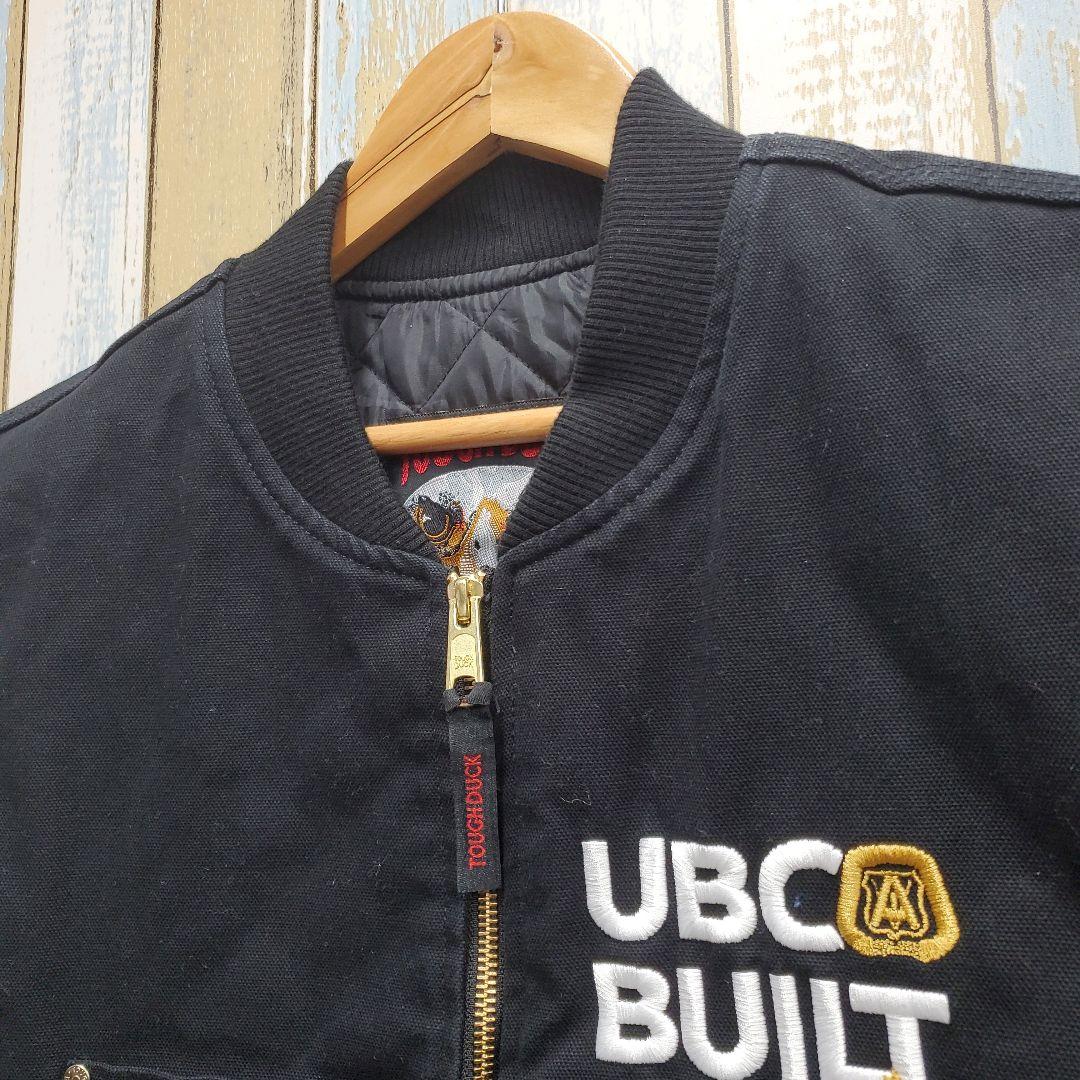 HA194☆タフダック☆ダックベスト☆ビッグロゴ刺繍☆ピットブル☆黒☆L相当