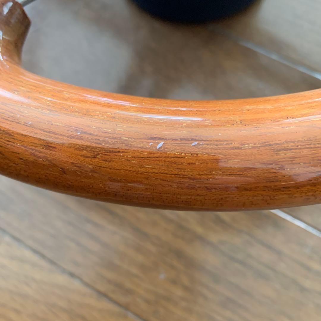 当時物　ウッド製　32Φ 3スポークステアリングホイール